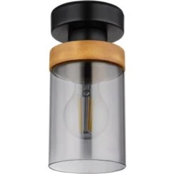 Globo Deckenleuchte Finca 1-flammig Schwarz Matt-Rauchfarben 100 X 205 Mm -Globo Lighting 9007371442690 3749 S 02