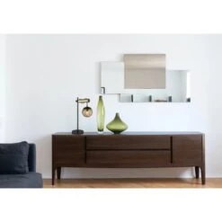 Globo Tischlampe Fitz 1-flammig Schwarz Matt-Gold Rauchfarben 340 X 180 X 550 Mm