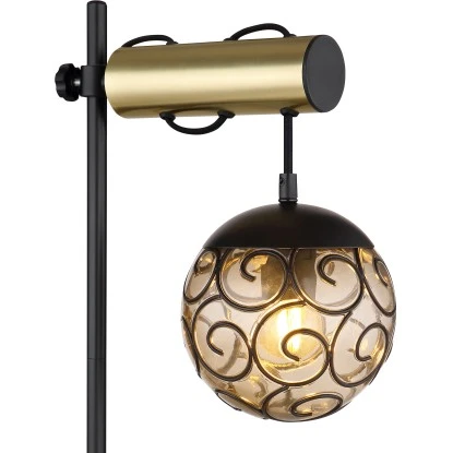 Globo Tischlampe Fitz 1-flammig Schwarz Matt-Gold Rauchfarben 340 X 180 X 550 Mm 11 Globo Tischlampe Fitz 1-flammig Schwarz Matt-Gold Rauchfarben 340 X 180 X 550 Mm – Bild 9