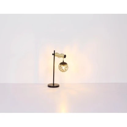 Globo Tischlampe Fitz 1-flammig Schwarz Matt-Gold Rauchfarben 340 X 180 X 550 Mm 9 Globo Tischlampe Fitz 1-flammig Schwarz Matt-Gold Rauchfarben 340 X 180 X 550 Mm – Bild 7