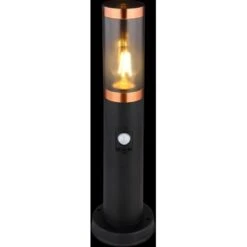 Globo Außenleuchte Mit Bewegungsmelder Boston 1-flg. Schwarz-Rauchf. 12,7x45 Cm -Globo Lighting 9007371442911 3749 S 02