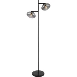 Globo Stehlampe Shaun 2-flammig Schwarz Matt-Rauchfarben 480 X 250 X 1500 Mm -Globo Lighting 9007371442935 3749 S 03