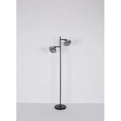 Globo Stehlampe Shaun 2-flammig Schwarz Matt-Rauchfarben 480 X 250 X 1500 Mm -Globo Lighting 9007371442935 3749 S 06