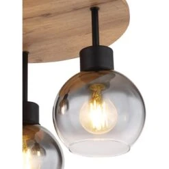 Globo Deckenleuchte Moitas 3-flammig Schwarz Matt-Rauchfarben 380 X 300 Mm -Globo Lighting 9007371442973 3749 CU 01