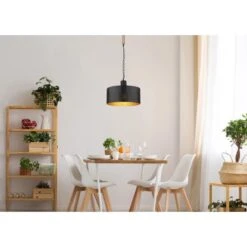 Globo Pendelleuchte Rielly 1-flammig Schwarz Matt 350 X 1200 Mm