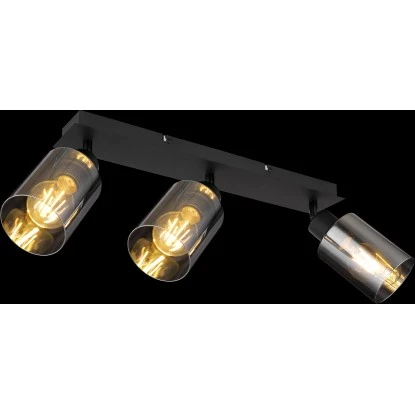 Globo Strahler Hadera 3-flammig Schwarz Matt-Rauchfarben 470 X 90 X 215 Mm 9 Globo Strahler Hadera 3-flammig Schwarz Matt-Rauchfarben 470 X 90 X 215 Mm – Bild 7