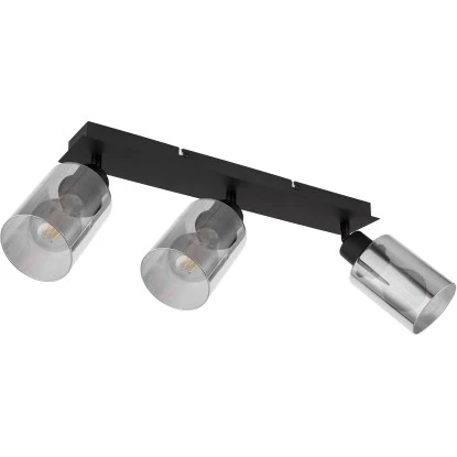 Globo Strahler Hadera 3-flammig Schwarz Matt-Rauchfarben 470 X 90 X 215 Mm 5 Globo Strahler Hadera 3-flammig Schwarz Matt-Rauchfarben 470 X 90 X 215 Mm – Bild 3