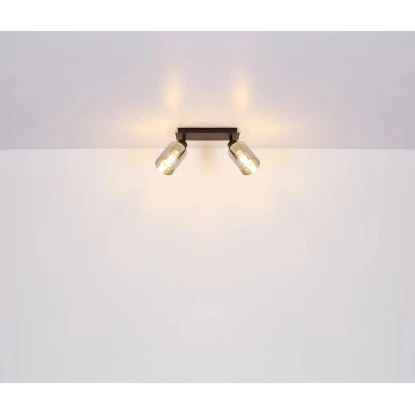 Globo Strahler Hadera 3-flammig Schwarz Matt-Rauchfarben 470 X 90 X 215 Mm 11 Globo Strahler Hadera 3-flammig Schwarz Matt-Rauchfarben 470 X 90 X 215 Mm – Bild 9