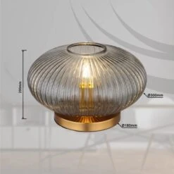 Globo Tischlampe Normy Rauchfarben 1-flammig 300 X 200 Mm -Globo Lighting 9007371443673 3749 S 07