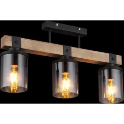 Globo Deckenleuchte 3-flammig Schwarz Matt-Rauchfarben 520 X 100 X 286 Mm -Globo Lighting 9007371443710 3749 S 02