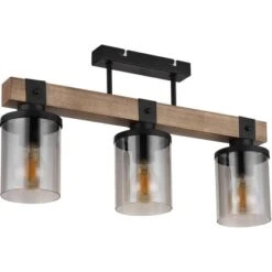 Globo Deckenleuchte 3-flammig Schwarz Matt-Rauchfarben 520 X 100 X 286 Mm -Globo Lighting 9007371443710 3749 S 03
