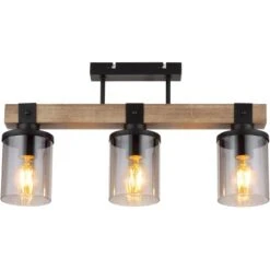 Globo Deckenleuchte 3-flammig Schwarz Matt-Rauchfarben 520 X 100 X 286 Mm -Globo Lighting 9007371443710 3749 S 04