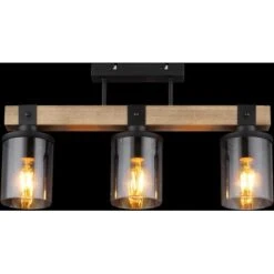 Globo Deckenleuchte 3-flammig Schwarz Matt-Rauchfarben 520 X 100 X 286 Mm -Globo Lighting 9007371443710 3749 S 05