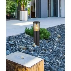 Globo Außenleuchte 1-flammig Schwarz Matt Rauchfarben 140 X 500 Mm