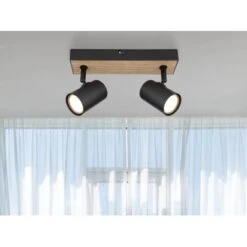 Globo Strahler Robby 2-flammig Schwarz Matt 260 X 60 X 135 Mm