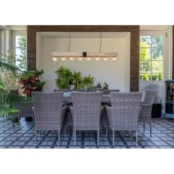 Globo Pendelleuchte Adalie 8-flammig Schwarz Matt 1400 X 90 X 1200 Mm