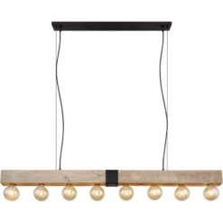 Globo Pendelleuchte Adalie 8-flammig Schwarz Matt 1400 X 90 X 1200 Mm -Globo Lighting 9007371444175 3749 S 04