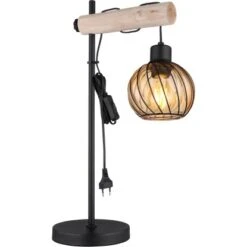 Globo Tischlampe Paulo 1-flammig Schwarz Matt 330 X 180 X 550 Mm -Globo Lighting 9007371444229 3749 1