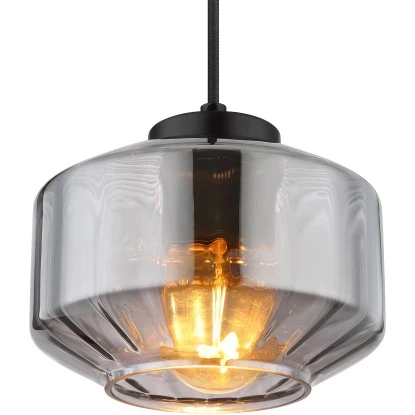 Globo Pendelleuchte 1-flammig Schwarz Matt-Rauchfarben 180 X 1200 Mm 5 Globo Pendelleuchte 1-flammig Schwarz Matt-Rauchfarben 180 X 1200 Mm – Bild 3