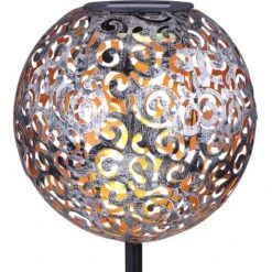 Globo LED-Solaraußenleuchte Kugel Dekogeflecht Silber 54 Cm X 18,5 Cm X 18,5 Cm -Globo Lighting 934907 3749 6