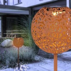 Globo LED-Solaraußenleuchte Kugel Dekogeflecht Rost 54 Cm X 18,5 Cm X 18,5 Cm -Globo Lighting 934909 3749 4