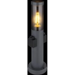 Globo Außenleuchte Boston Edelstahl Anthrazit 45 Cm Mit 2 Steckdosen -Globo Lighting 965029 3749 3