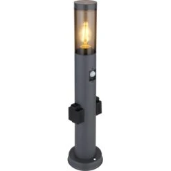 Globo Außenleuchte Boston Edelstahl Anthrazit Mit 2 Steckdosen & Bewegungssensor -Globo Lighting 965030 3749 6